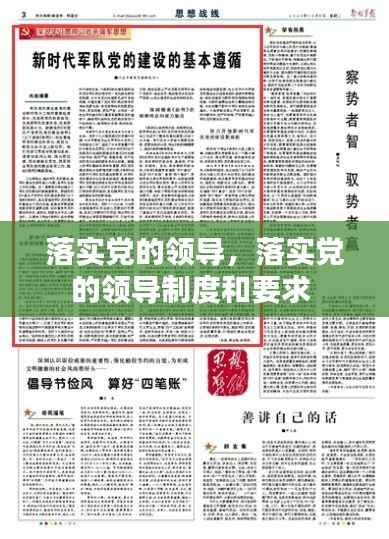 落实党的领导,落实党的领导制度和要求