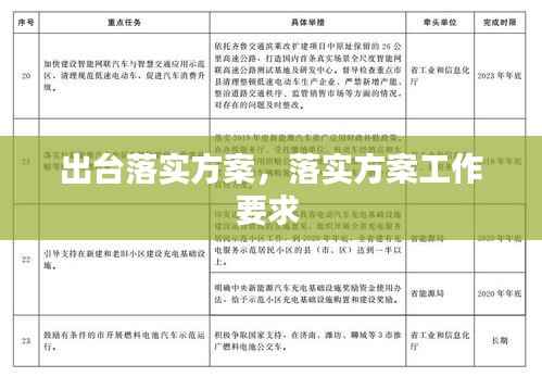 出台落实方案,落实方案工作要求